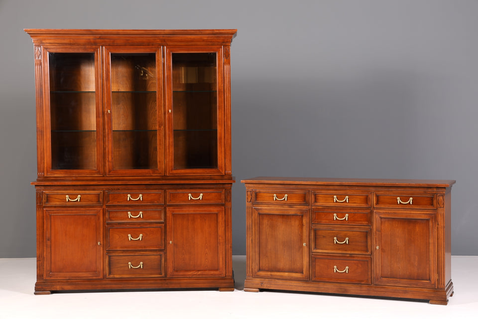 Traumhafte Original Selva Vitrine Antik Stil massiv Holz Buffet Villa Borghese Schrank Bibliothek