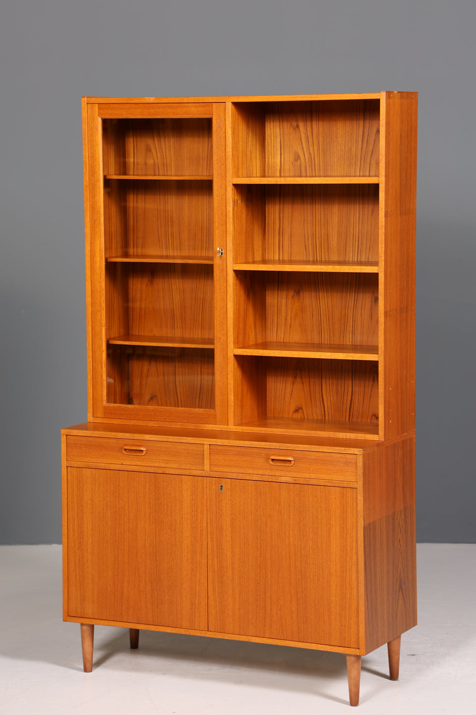 Wunderschöne Mid Century Vitrine Vintage Schrank Regal Retro Bücherregal Buchablage 60s