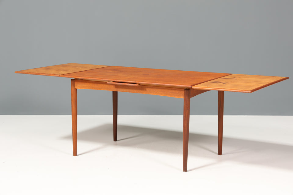 Edler Mid Century Esstisch ausziehbarer Danish Design Teak Holz Küchentisch Esszimmer Tisch