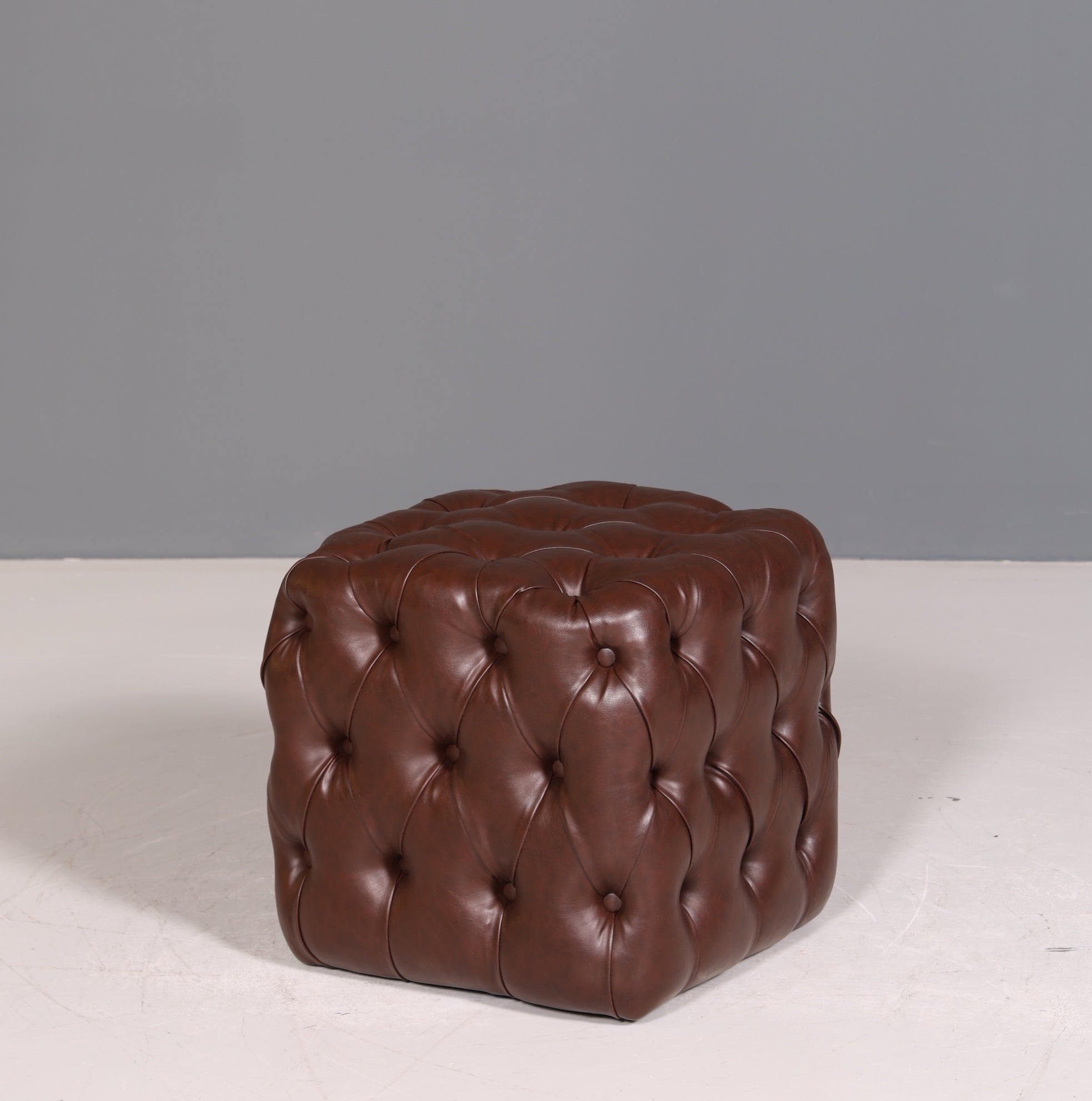 Noble Chesterfield Style Stool Footstool UK Brown Footrest