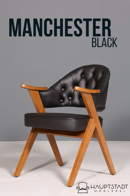 Luxurious &quot;Manchester Black&quot; Chair Chesterfield Style Office Chair Dining Chair Lounge Chair 