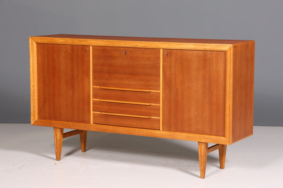 Traumhaftes Mid Century Sideboard Schrank Vintage Highboard Danish Design Teak Holz Barschrank Kommode