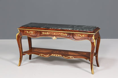 Beautiful baroque style console table marble antique style inlaid console