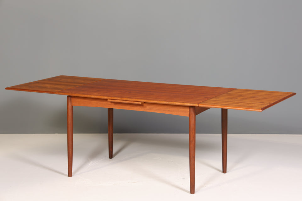 Wunderschöner Mid Century Esstisch ausziehbarer Danish Design Teak Holz Küchentisch Esszimmer Tisch