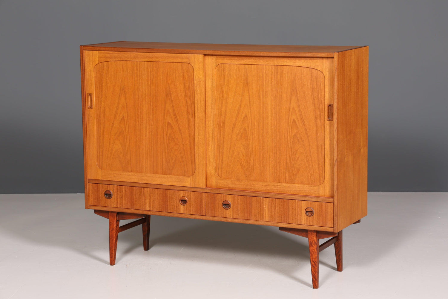 Stylish Mid Century Highboard &quot;Made in Denmark&quot; real wood cabinet retro sideboard shelf Scandinavian furniture