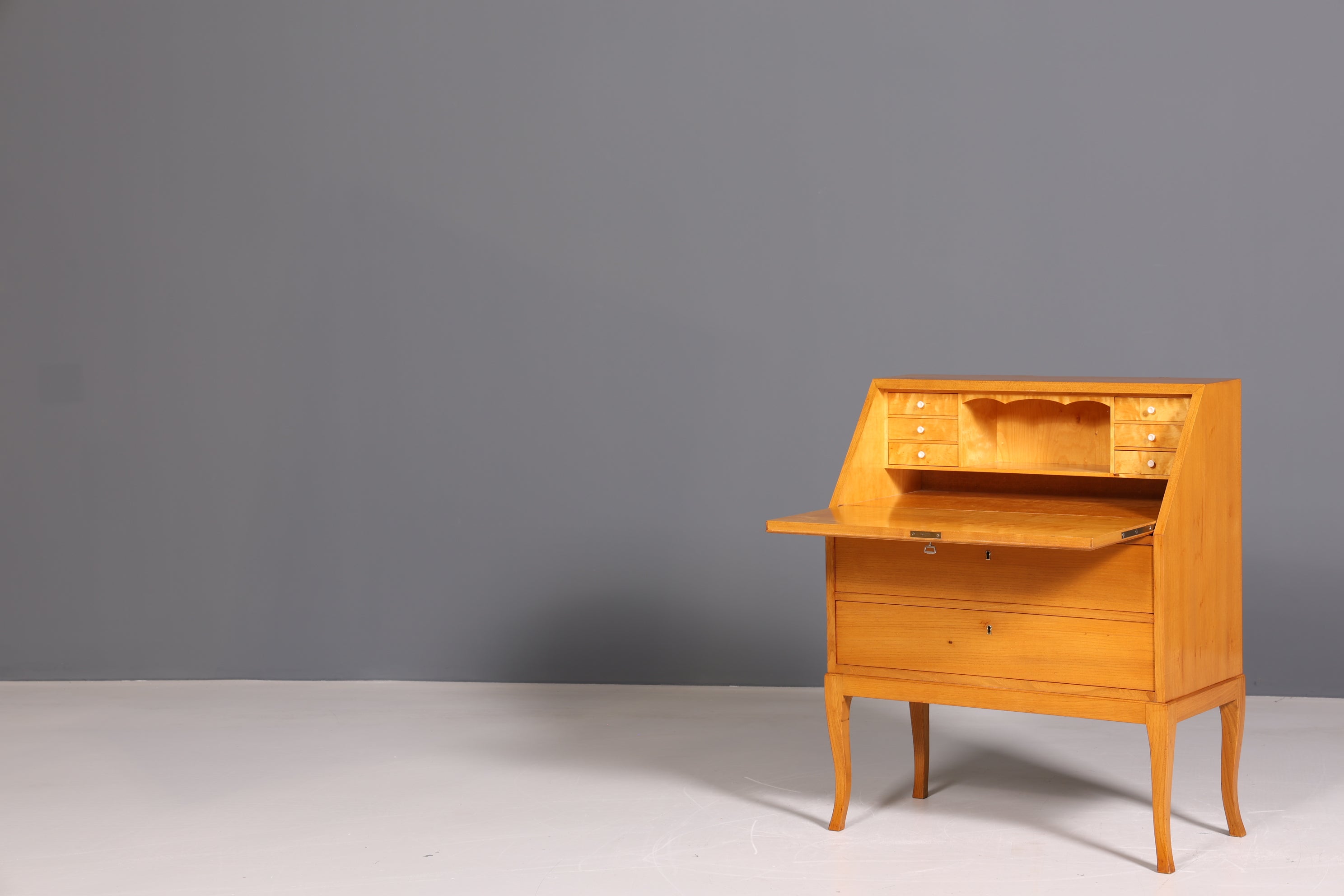 Beautiful secretary in Biedermeier style around 1930 writing furniture real wood chest of drawers