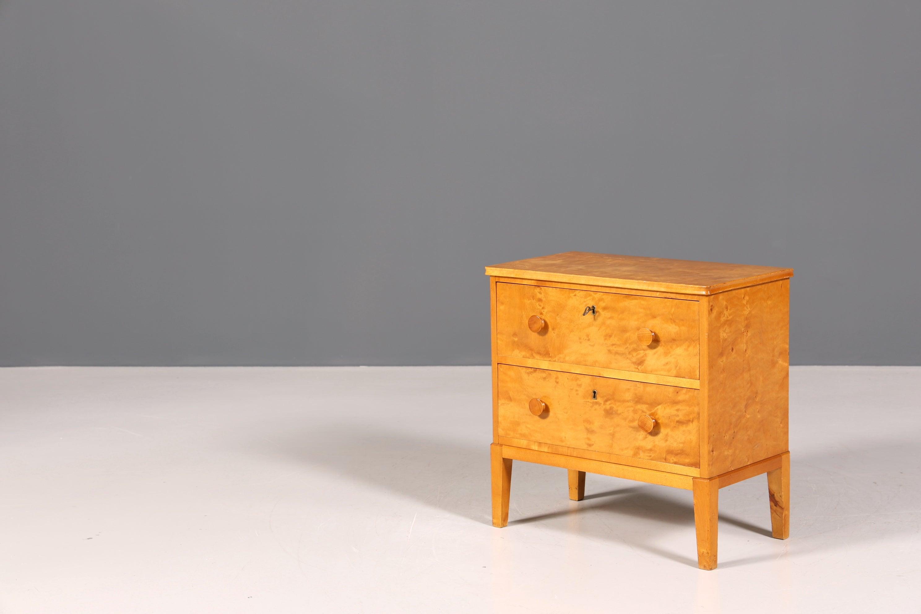 Edle Original Biedermeier Stil Kommode Birke Art Deco Stil Nachttisch