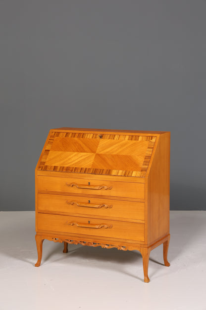 Noble Secretary around 1930 Office Chest of Drawers Cherry Wood Secretary Desk Chest of Drawers