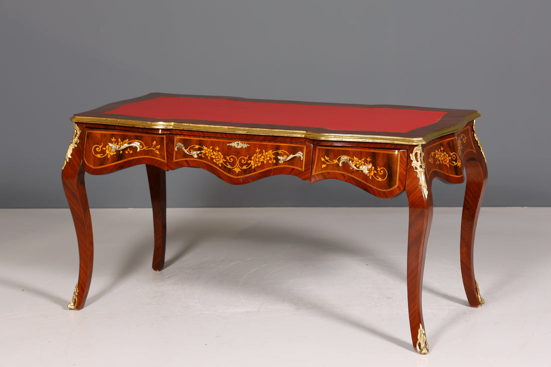 Prächtiger Louis XV Stil Schreibtisch French Desk Antik Stil Bürotisch