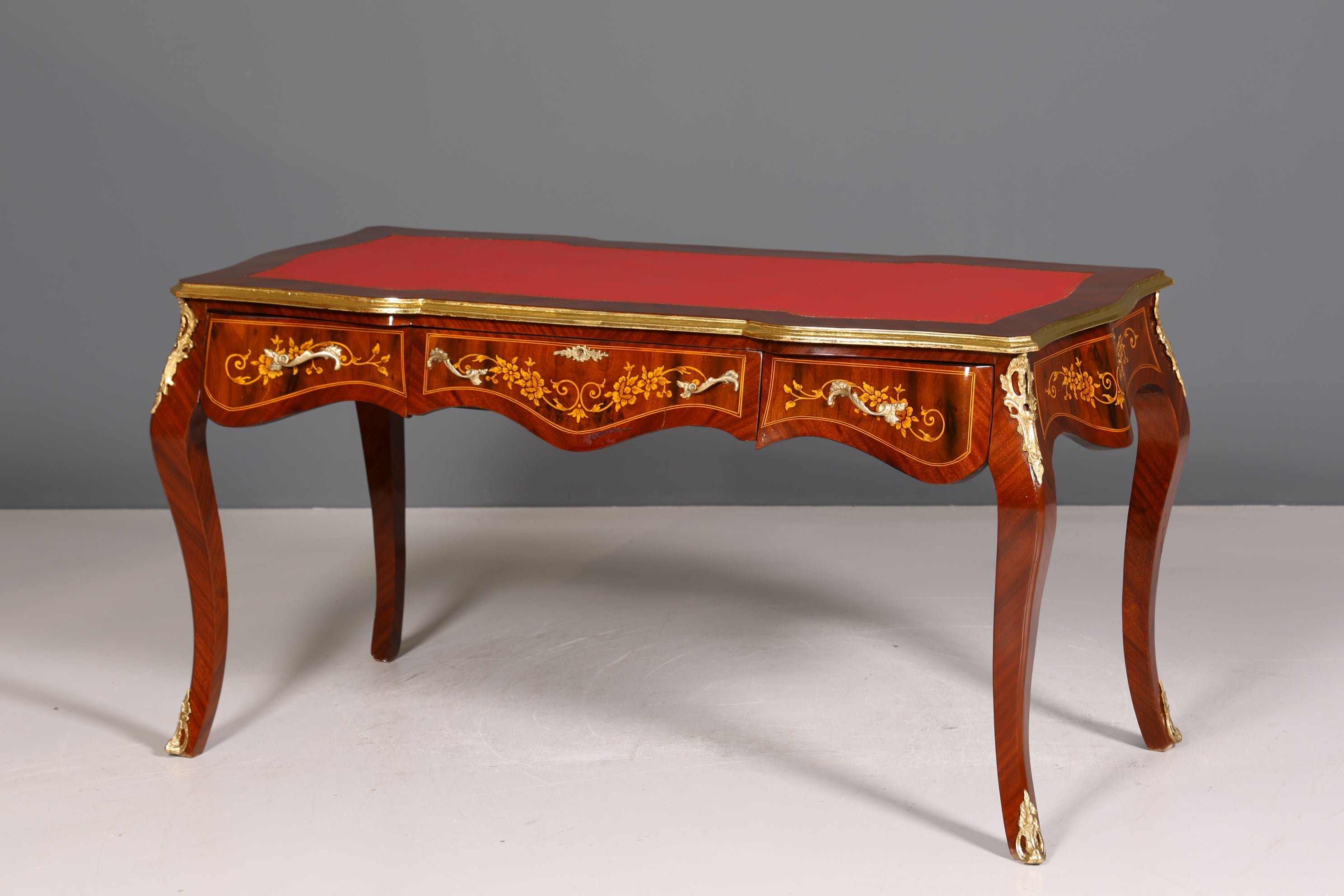 Prächtiger Louis XV Stil Schreibtisch French Desk Antik Stil Bürotisch