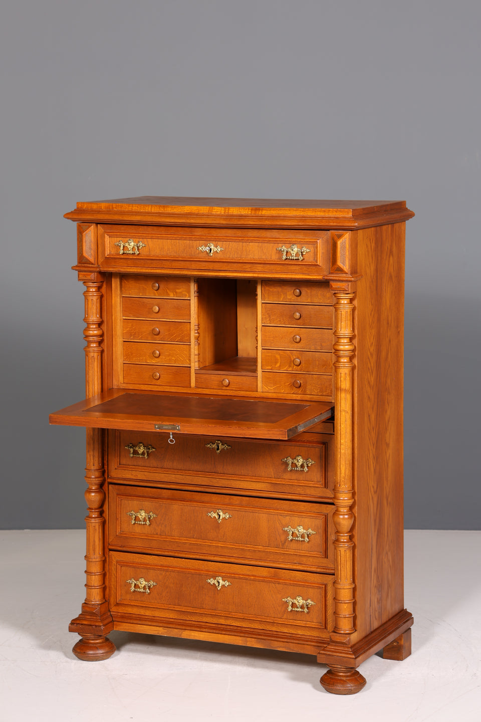 Stilvoller Gründerzeit Sekretär Vertiko Highboard Louis Philippe Kommode um 1880