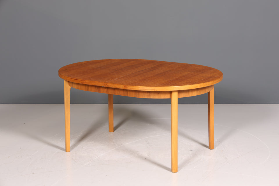 Wunderschöner Mid Century Esstisch echt Holz Danish Design Tisch ausziehbarer Küchentisch 60er Jahre Tisch