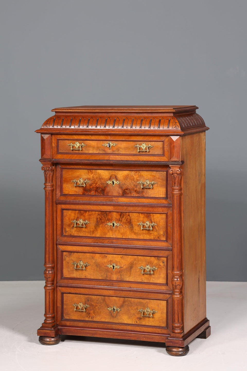 Fantastic Wilhelminian style Vertiko Art Nouveau cupboard antique highboard chest of drawers