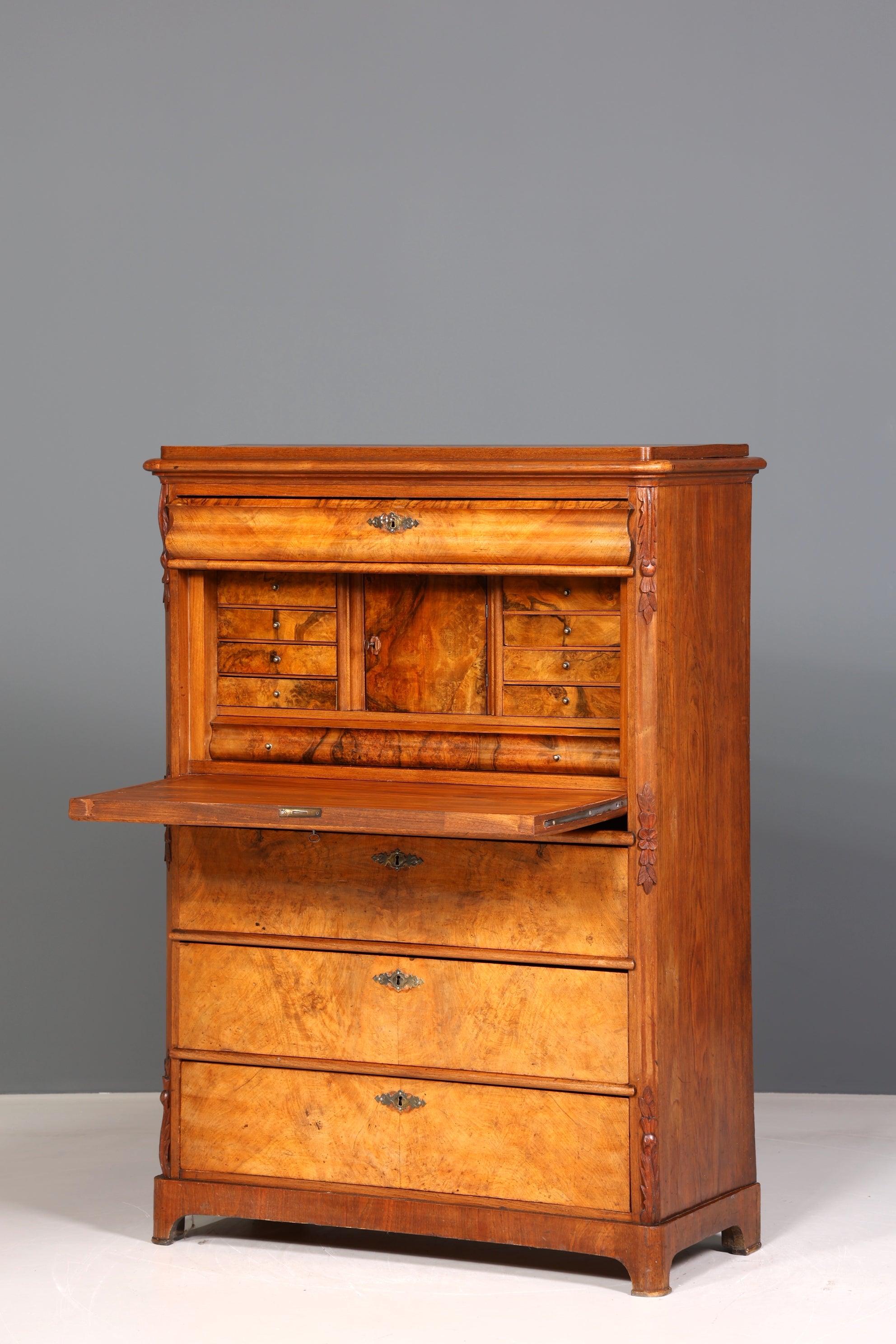 Stylish Art Nouveau Secretary Biedermeier Vertiko Antique Chest of Drawers around 1890 Writing Chest