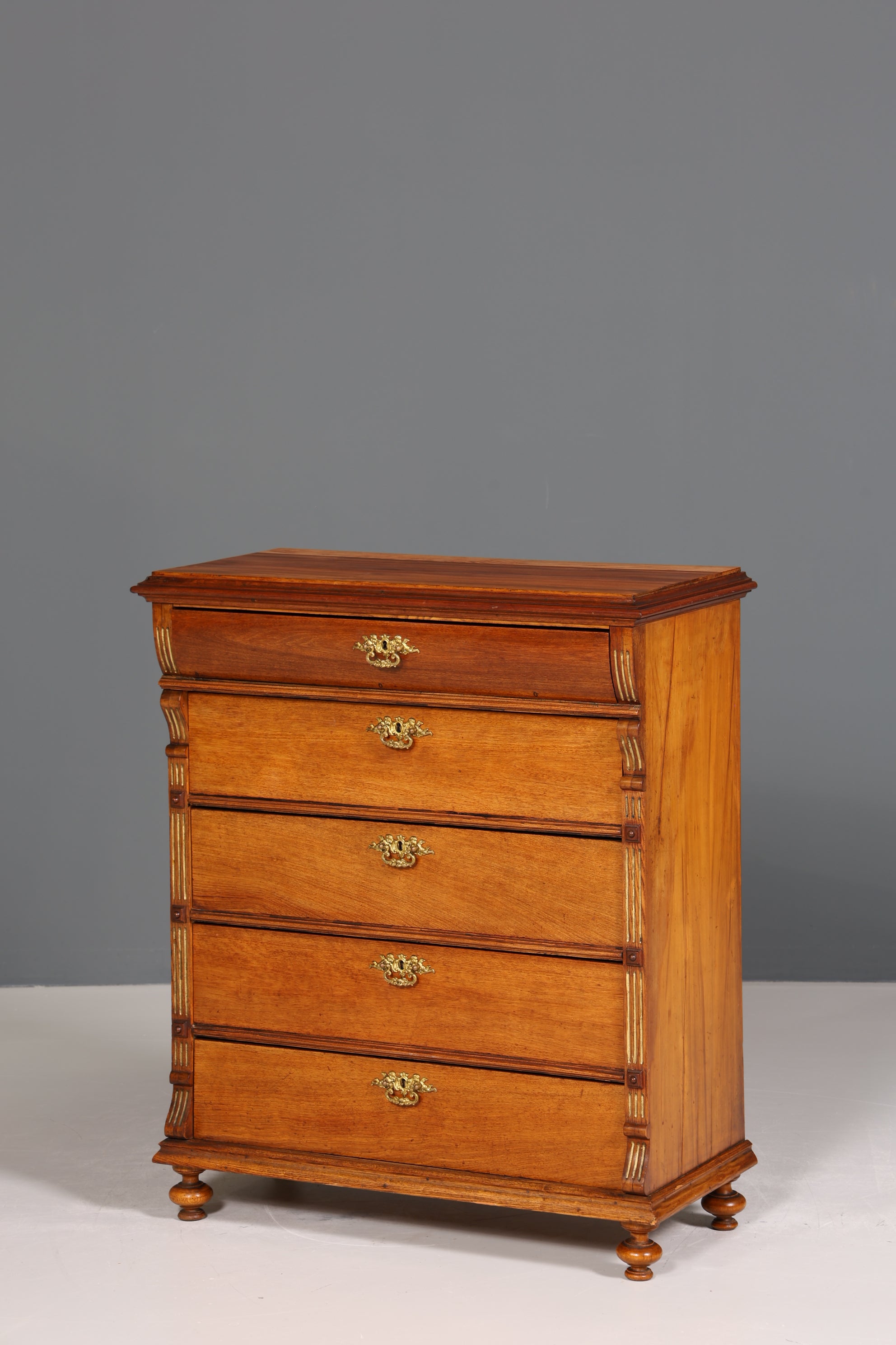 Wunderschöne Gründerzeit Kommode Louis Philippe Nussbaum Schubladen Kommode Sideboard um 1880