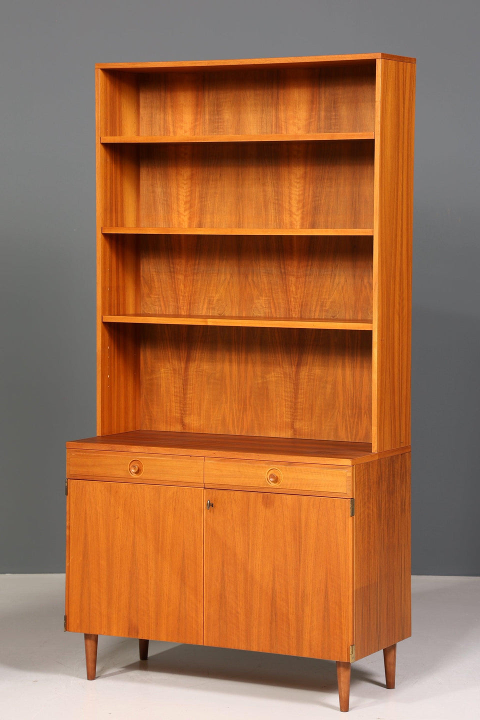 Simple Mid Century shelf "Made in Denmark" real wood cabinet Danish design retro chest of drawers vintage bookcase 60s