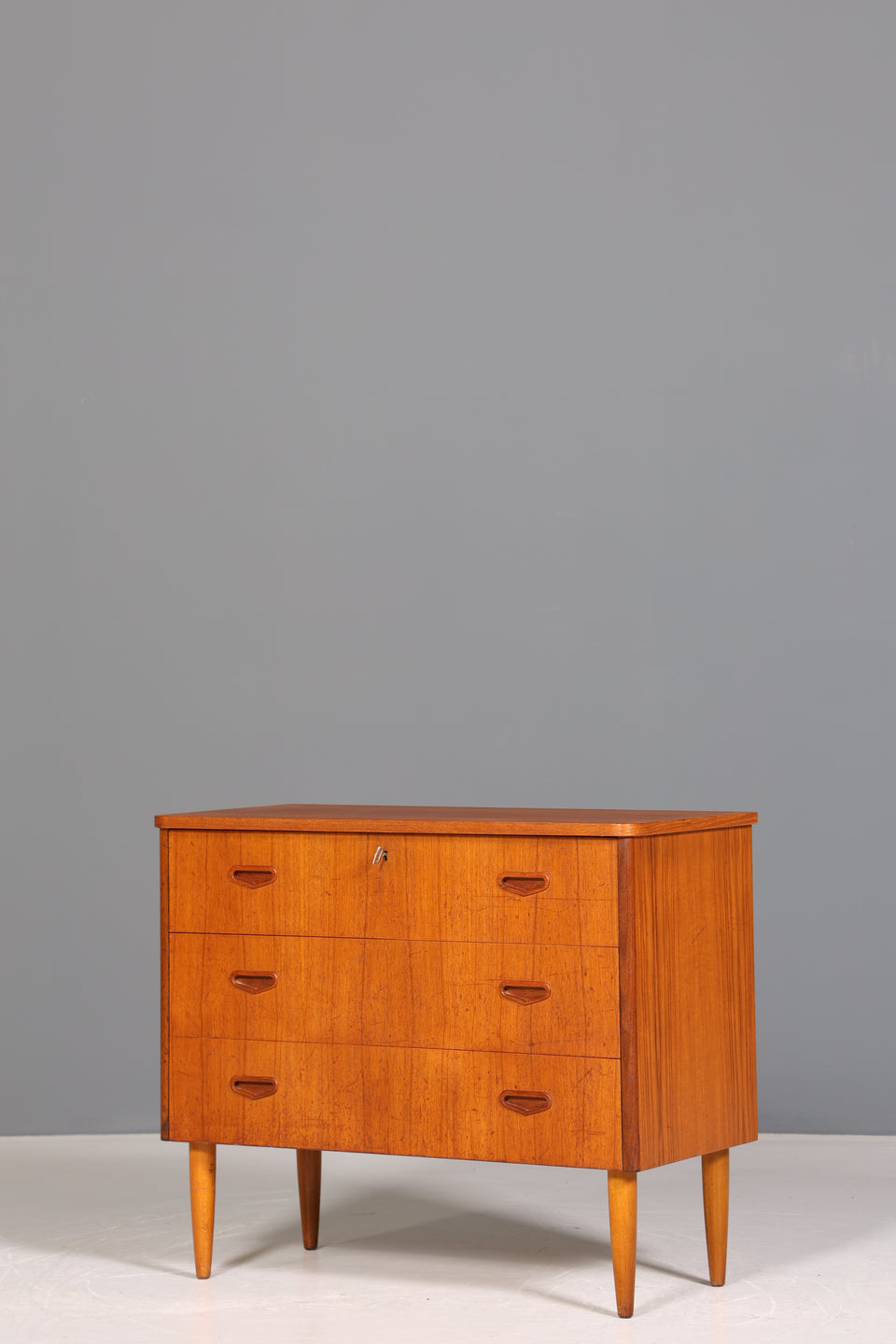 Schlichte Mid Century Kommode "Made in Denmark" Teak Holz Sideboard Wäschekommode echt Holz Schubladenkommode