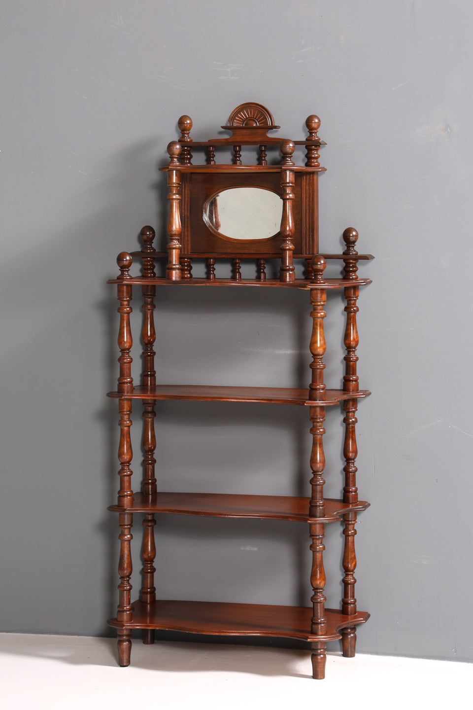 Stilvolle Gründerzeit Etagere Louis Philippe Regal um 1900 Bücherregal echt Holz Buchablage Bookshelf