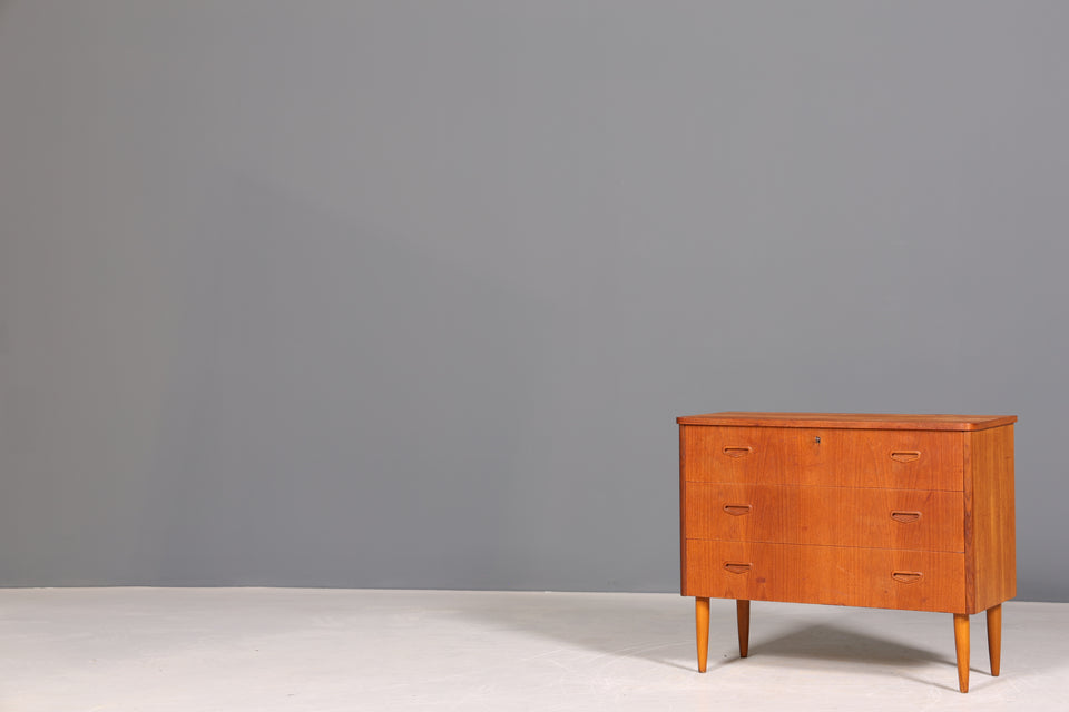 Stilvolle Mid Century Kommode "Made in Denmark" Teak Holz Sideboard Wäschekommode echt Holz Schubladenkommode