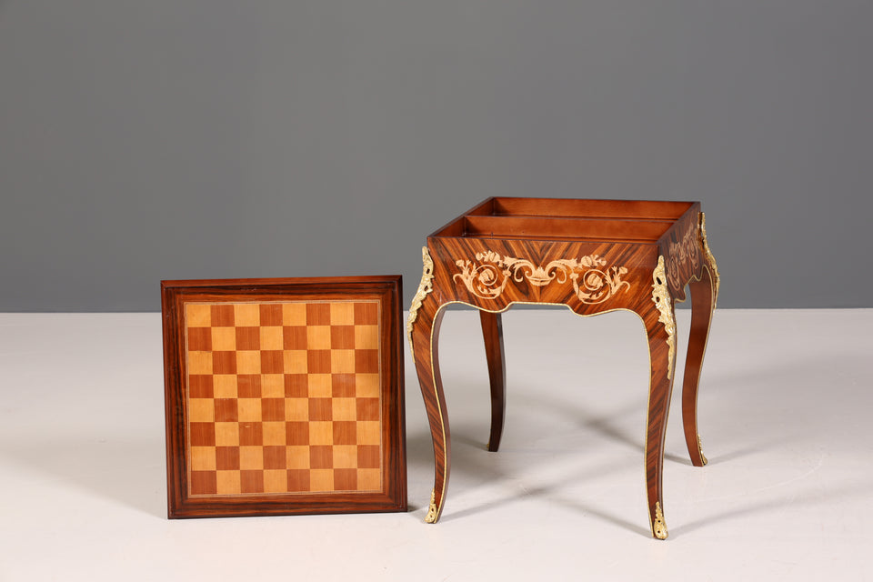 Rare Baroque style chess set table backgammon game table