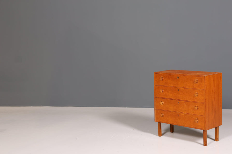 Stylish Mid Century Chest of Drawers Danish Design Teak Wood Chest of Drawers 60s