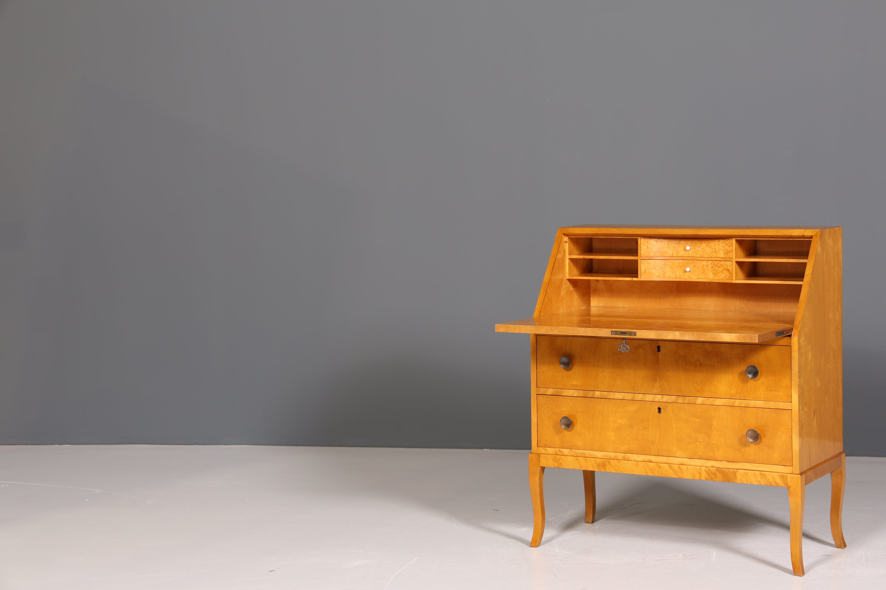 Noble secretary in Biedermeier style around 1930 writing furniture real wood chest of drawers desk