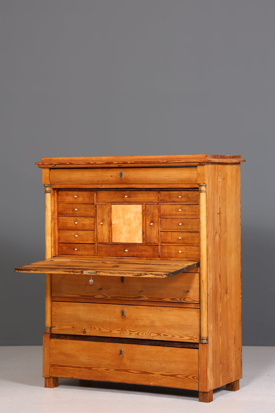 Wunderschöner Original Biedermeier Sekretär um 1860 Kommode Antik Bürokommode