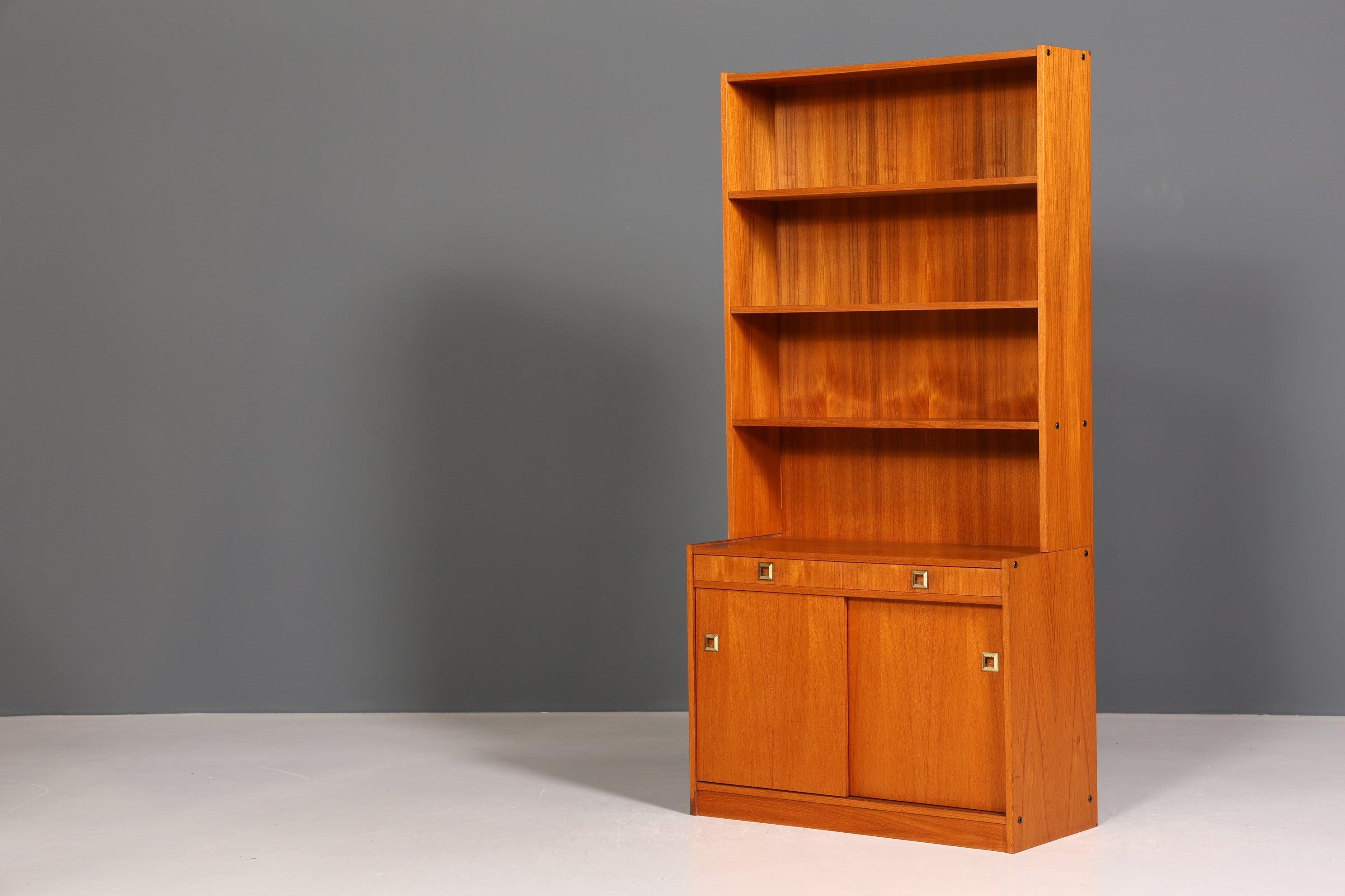 Beautiful Mid Century shelf &quot;Made in Denmark&quot; teak bookcase real wood chest of drawers 60s