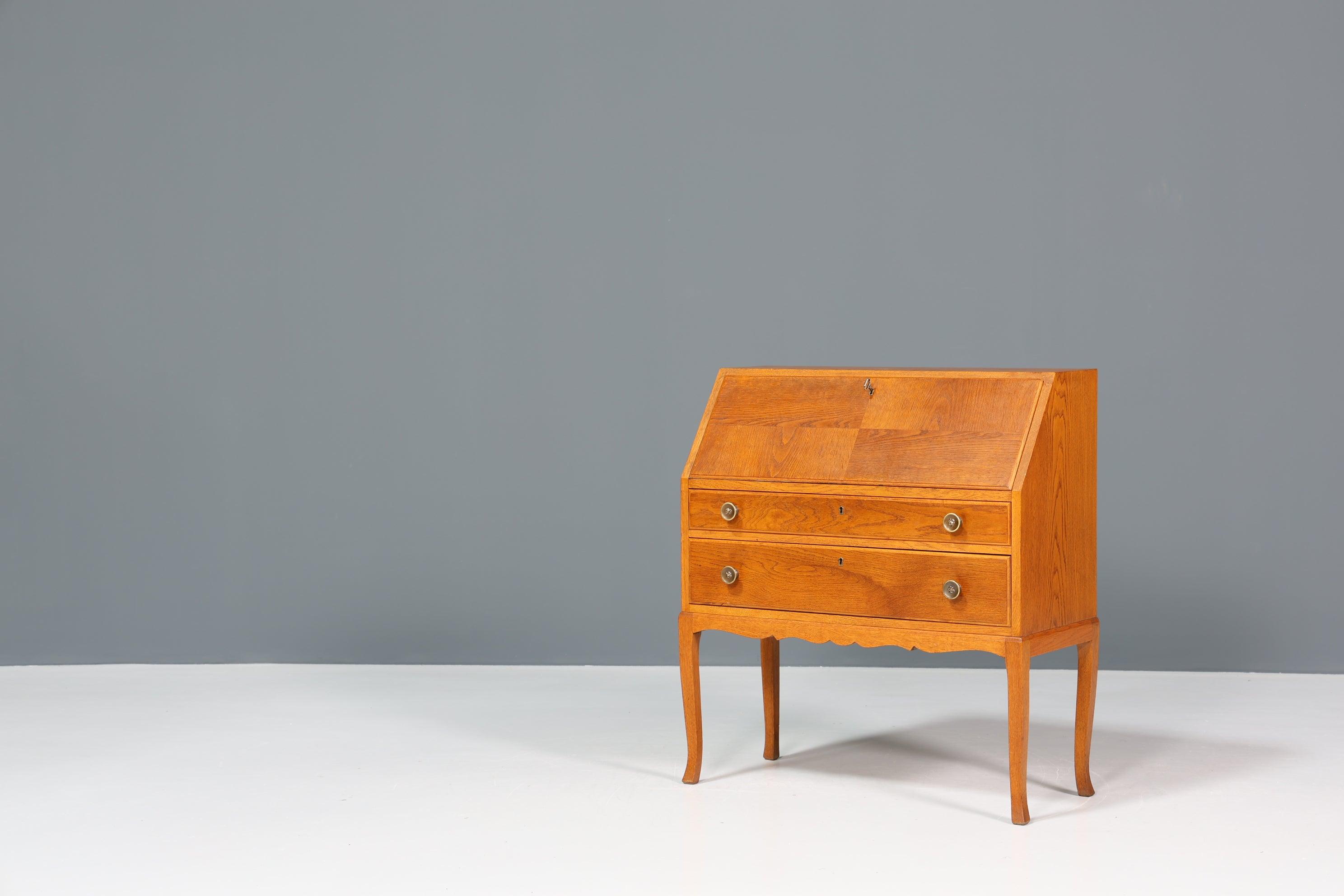 Stylish secretary around 1940 Biedermeier style antique office chest of drawers