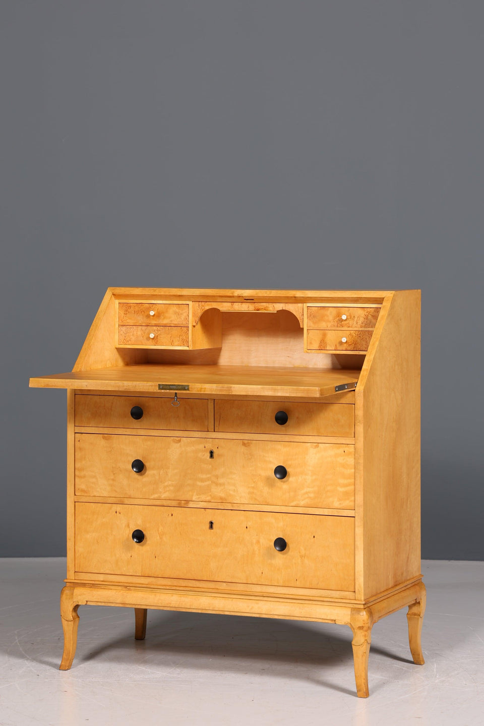 Noble secretary in Biedermeier style around 1930 real wood writing furniture chest of drawers