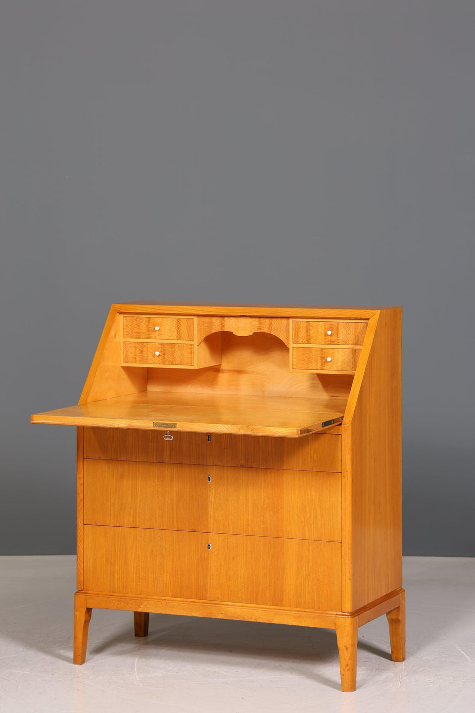 Simple secretary in Biedermeier style around 1930 real wood writing furniture chest of drawers