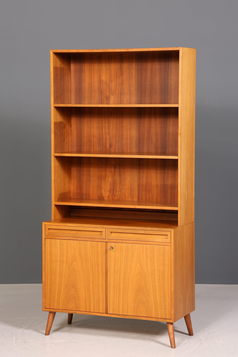 Simple Mid Century Bookcase Danish Design Cabinet Retro Chest of Drawers "Made in Denmark" Shelf 60s 1 of 2