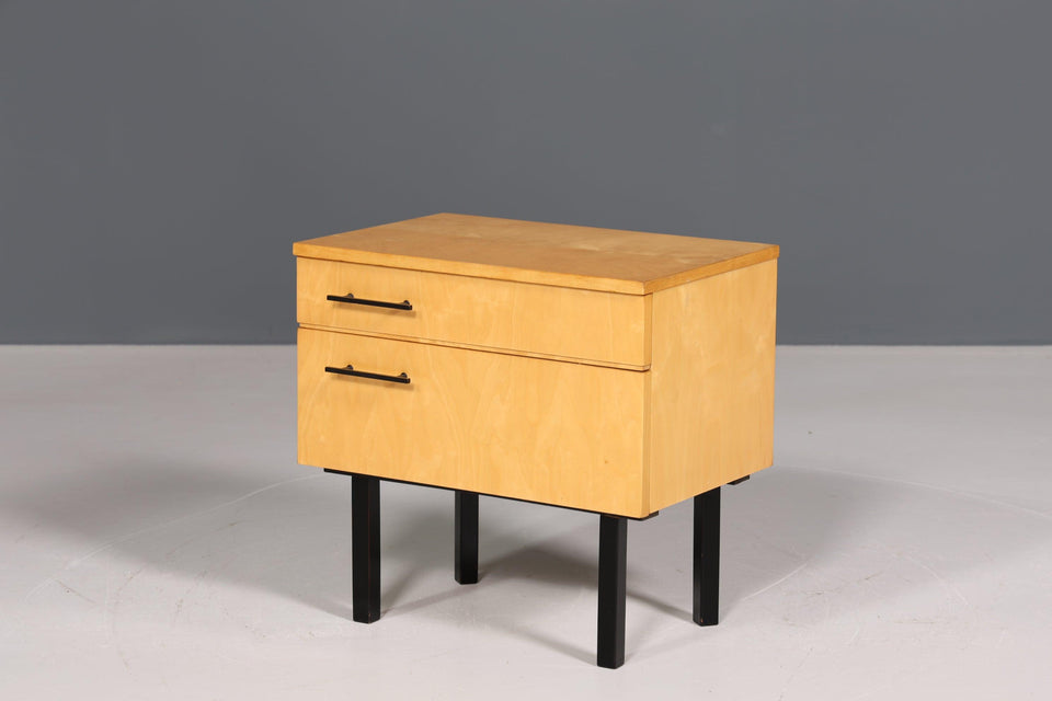 Simple mid century chest of drawers, vintage folding cabinet, retro bedside table 1 of 2