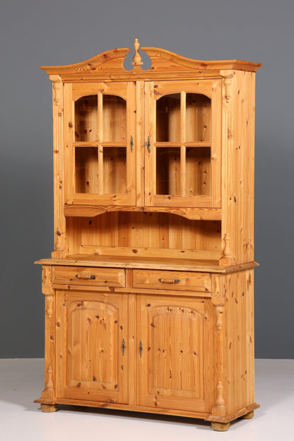 Beautiful country style display cabinet softwood cabinet real wood kitchen cabinet