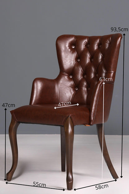 Noble Chesterfield style armchair &quot;Manila Brown&quot; dining room chair kitchen chair secretary chair 