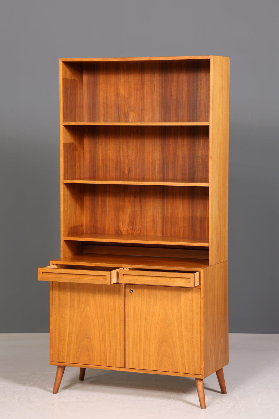 Simple Mid Century Bookcase Danish Design Cabinet Retro Chest of Drawers "Made in Denmark" Shelf 60s 1 of 2