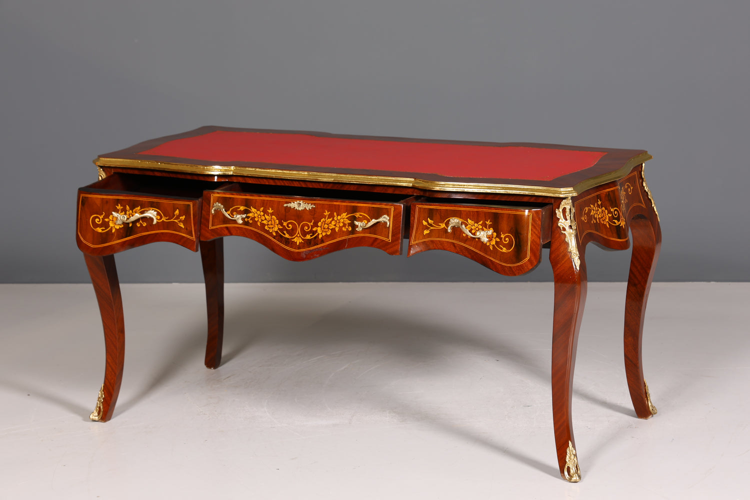 Prächtiger Louis XV Stil Schreibtisch French Desk Antik Stil Bürotisch