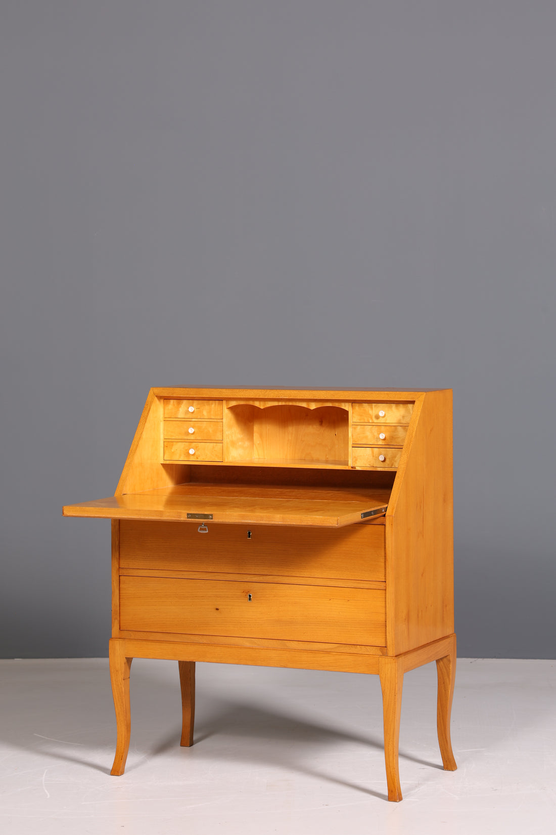 Beautiful secretary in Biedermeier style around 1930 writing furniture real wood chest of drawers