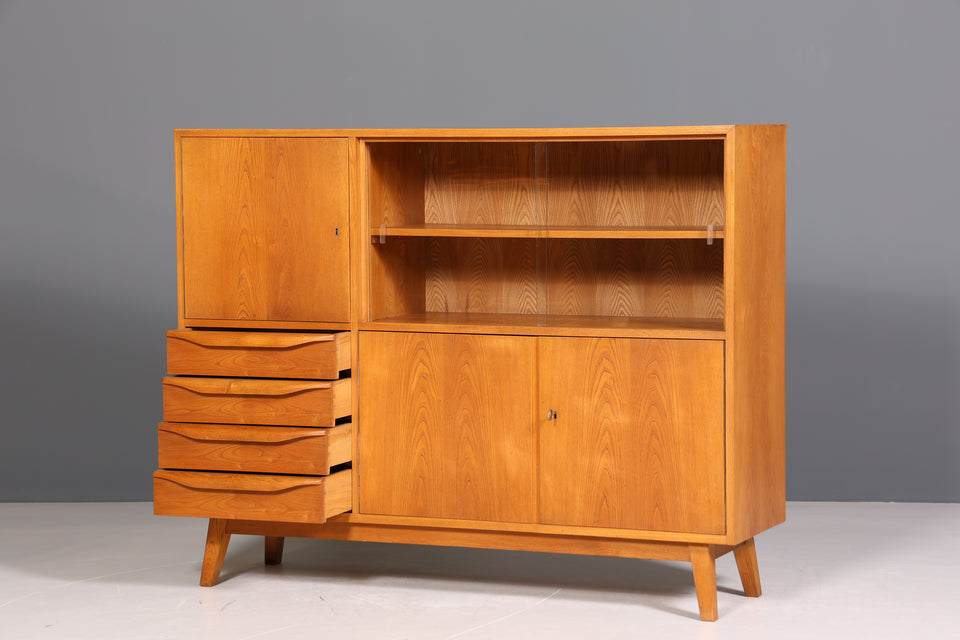 Original Hellerau Mid Century Vitrine Schrank Franz Ehrlich 602 Kommode Bücherregal