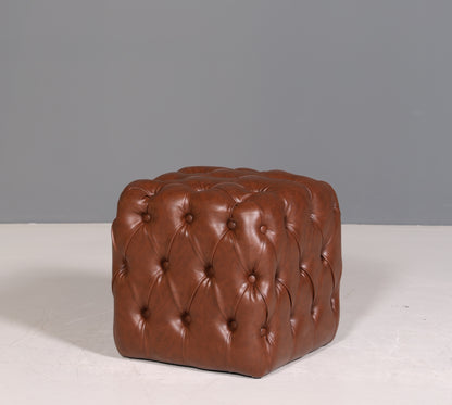 Noble Chesterfield Style Stool Footstool UK Brown light Footrest