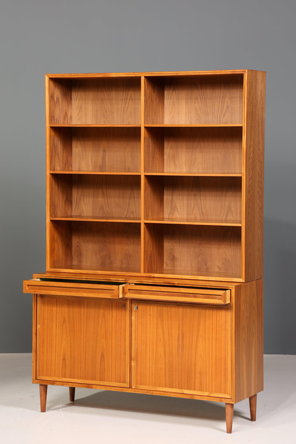 Simple Mid Century Bookcase Danish Design Cabinet Retro Chest of Drawers "Made in Denmark" Shelf 60s