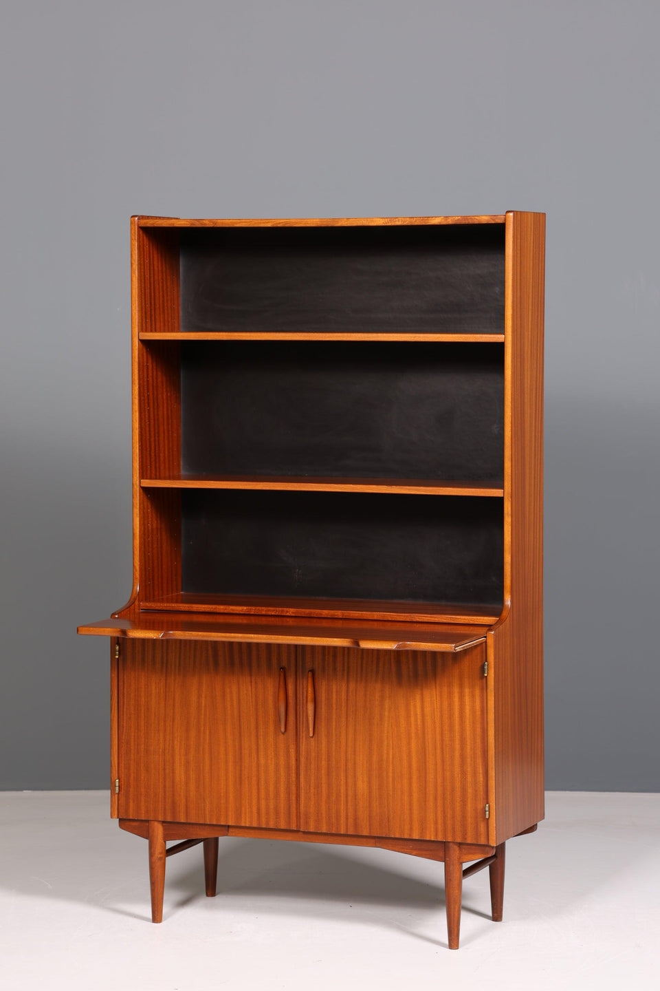 Beautiful Mid Century Shelf Highboard Teak Wood Hugo Troeds Bookcase 50s 60s Secretary Cabinet