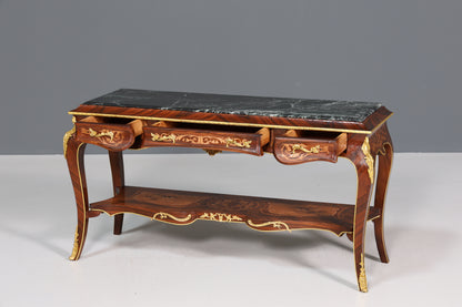 Beautiful baroque style console table marble antique style inlaid console