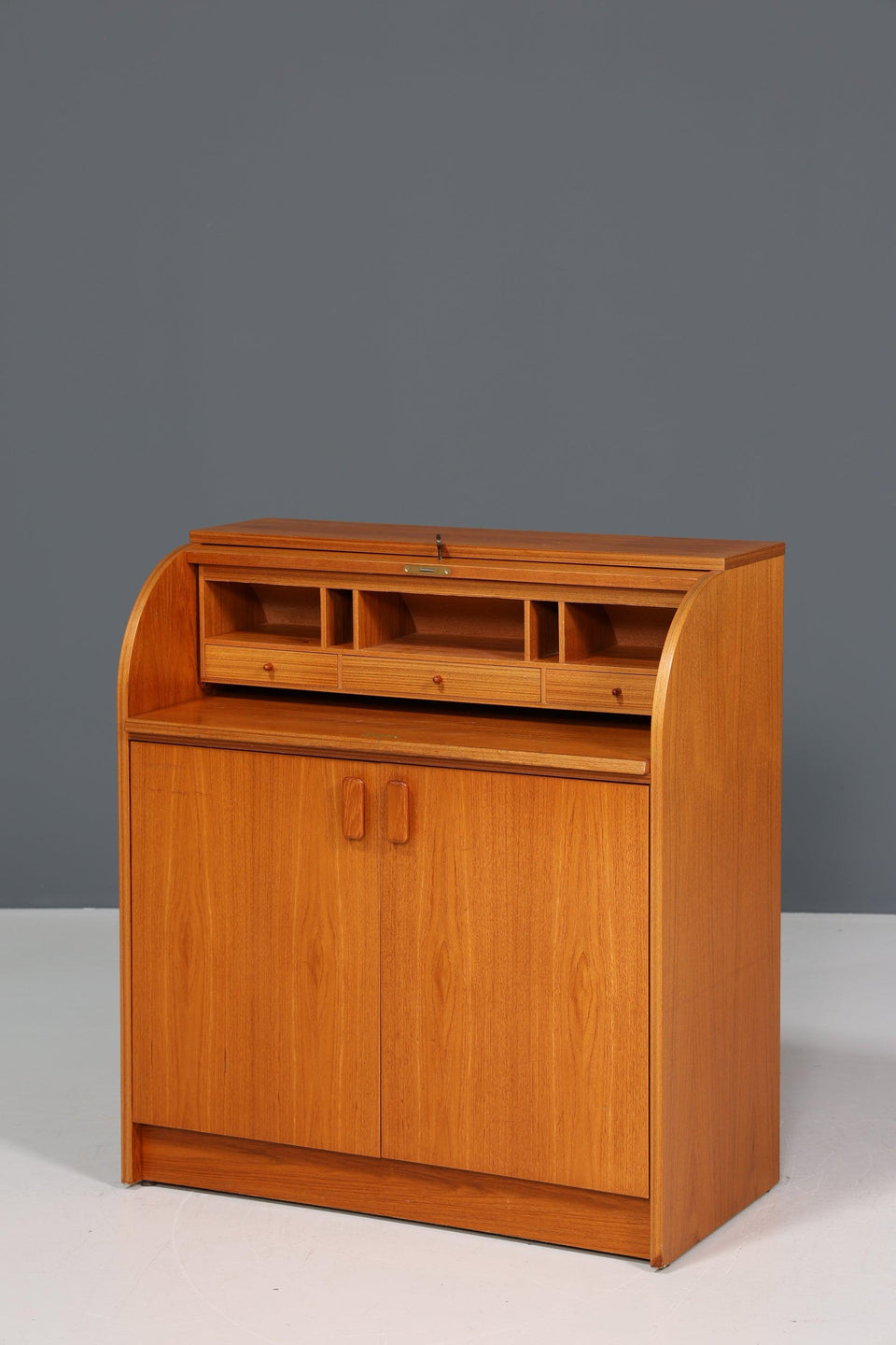 Traumhafter Mid Century Rollladen Sekretär Danish Design Büro Schrank 60er Jahre Schreib Kommode