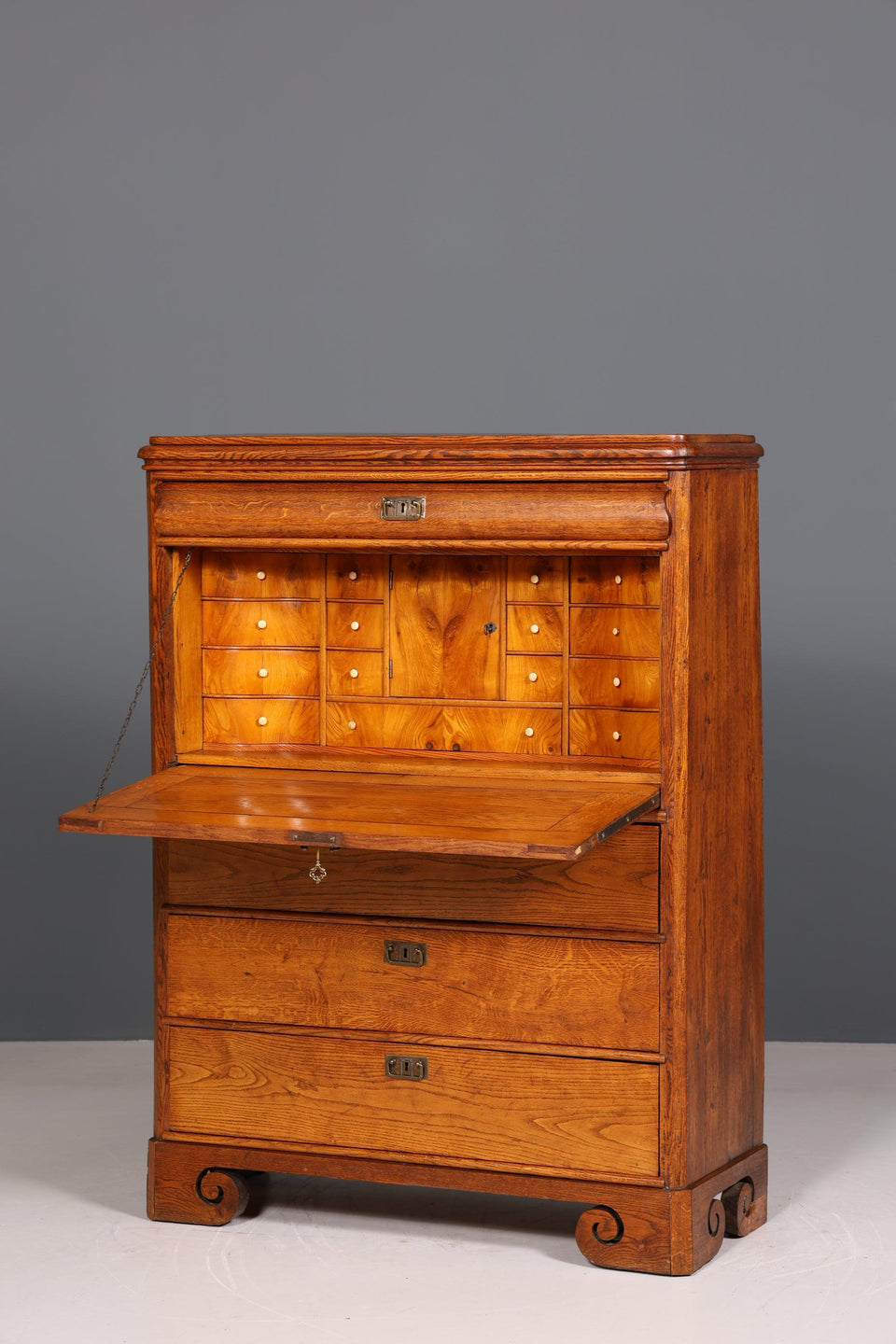 Beautiful Art Nouveau Secretary Biedermeier Vertiko Antique Chest of Drawers around 1890 Writing Chest