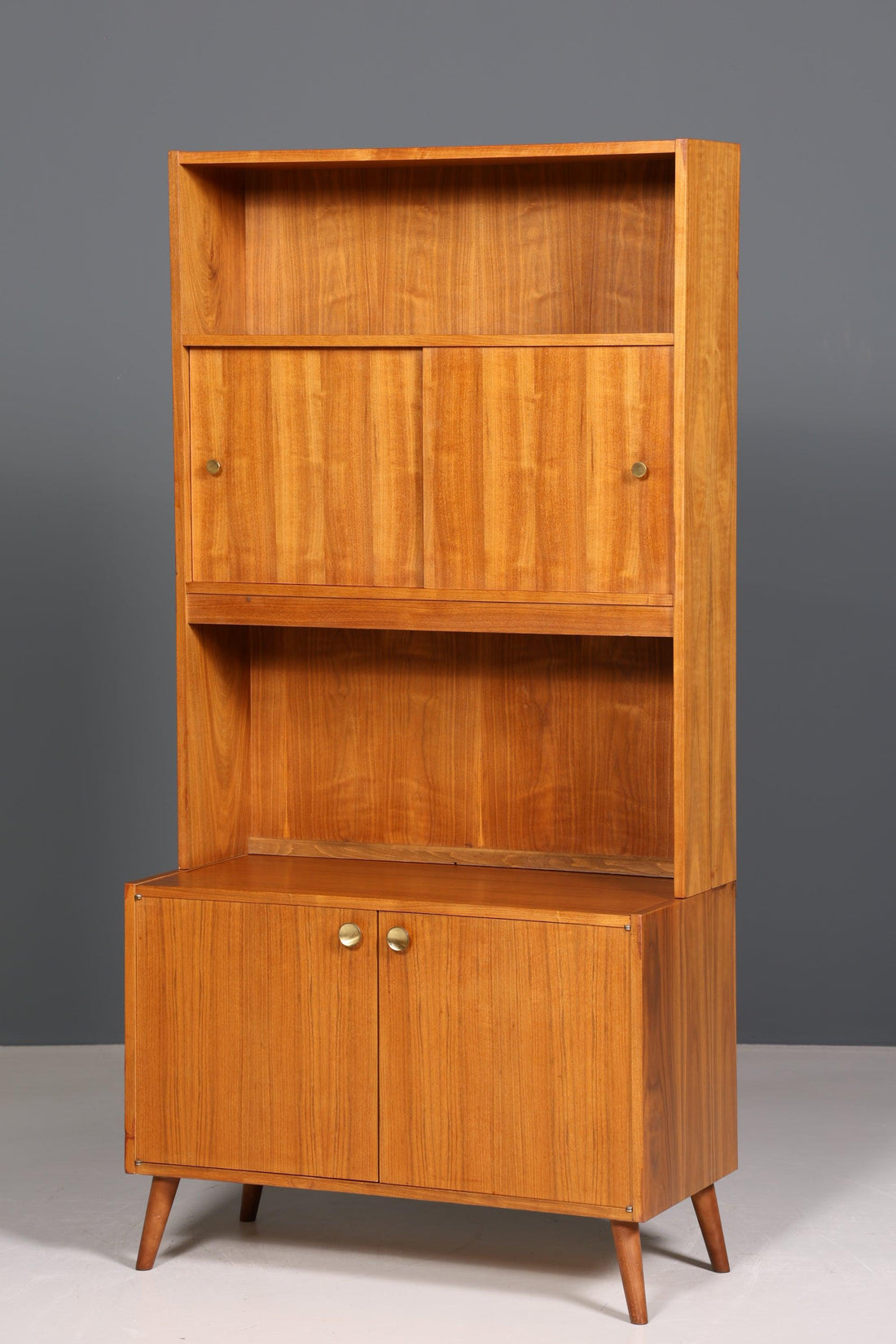 Schlichter Mid Century Schrank Vintage Highboard Regal Holz Bücherregal 60er Jahre