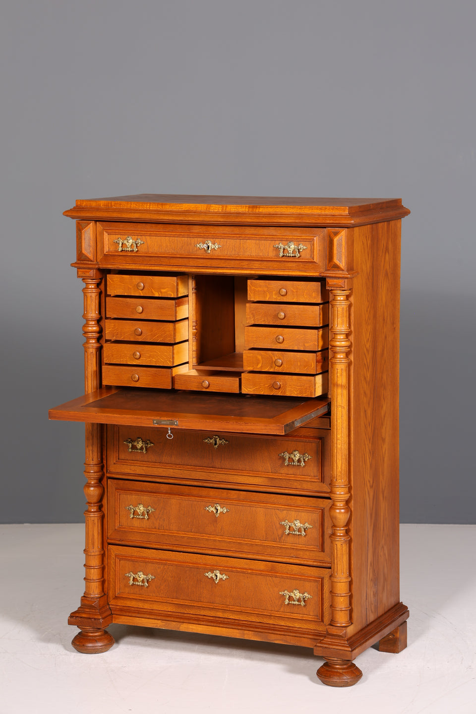 Stilvoller Gründerzeit Sekretär Vertiko Highboard Louis Philippe Kommode um 1880