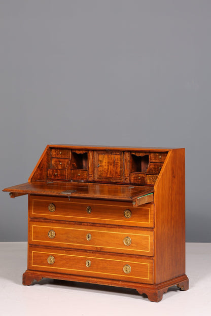 Beautiful English secretary real wood writing chest UK antique desk chest of drawers