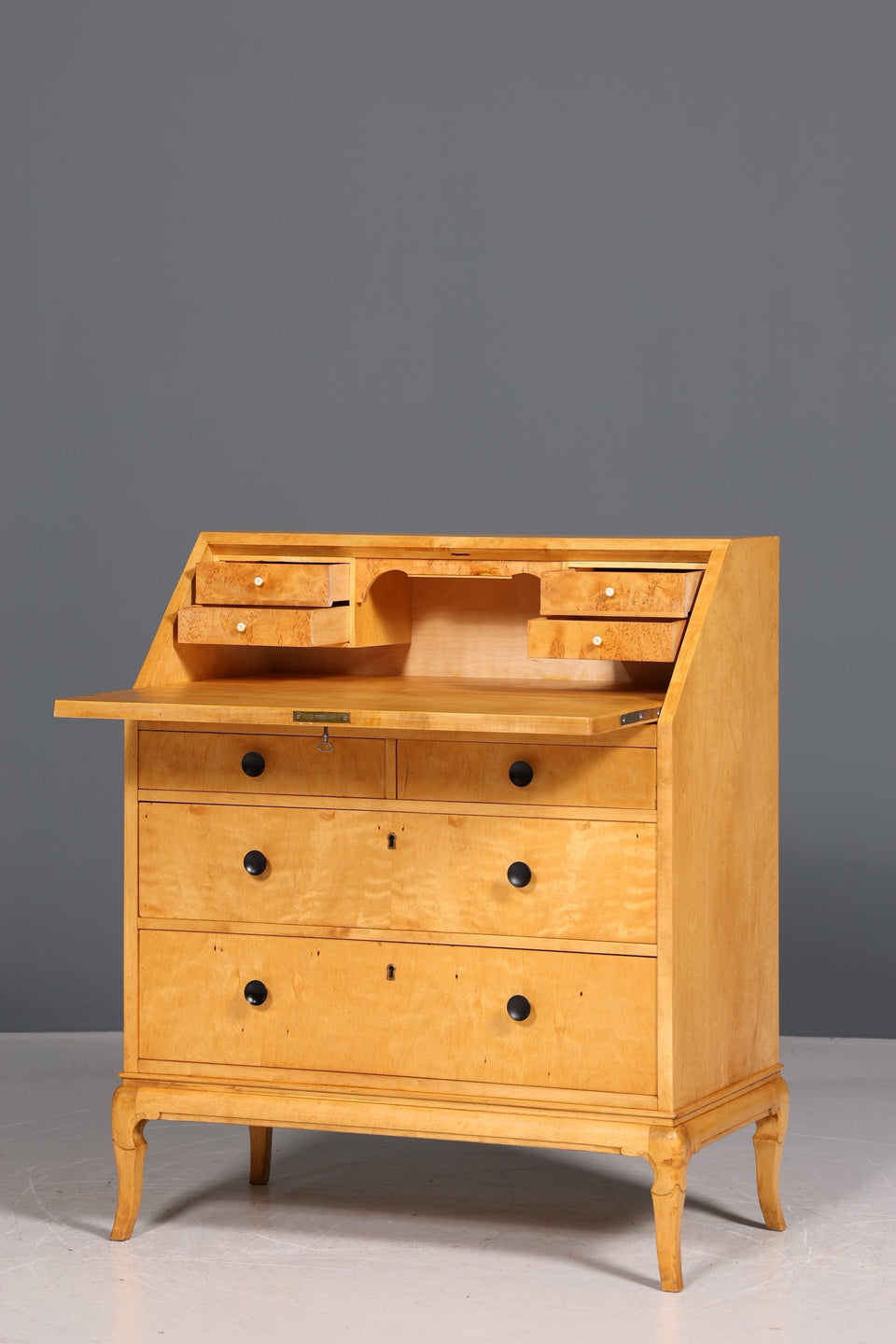 Noble secretary in Biedermeier style around 1930 real wood writing furniture chest of drawers