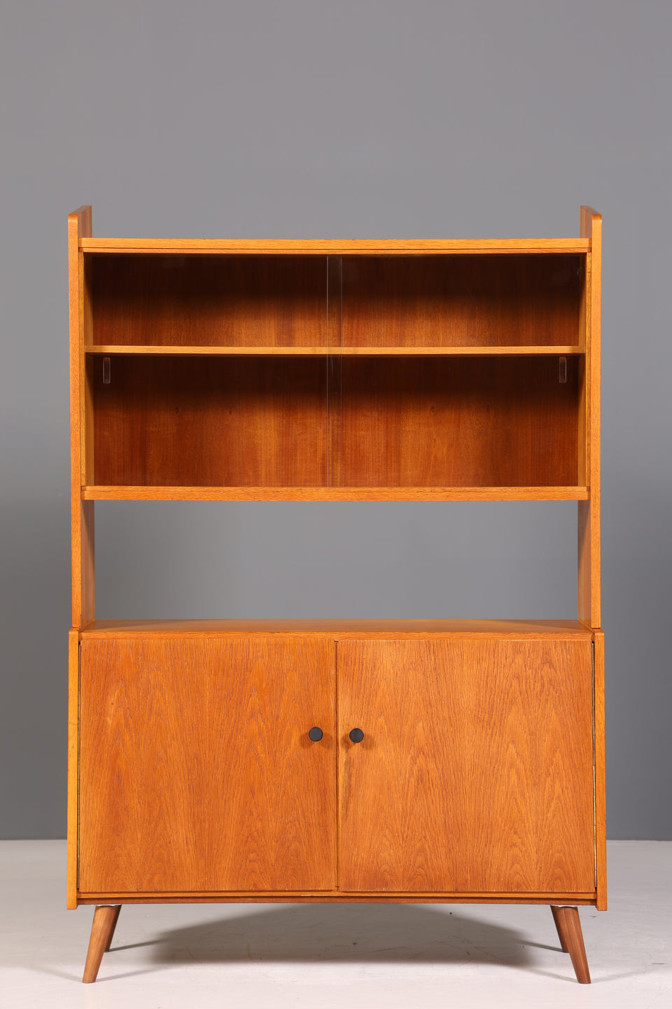 Schlichter Mid Century Schrank Vintage Highboard Regal Vitrine Holz Bücherregal 60er Jahre